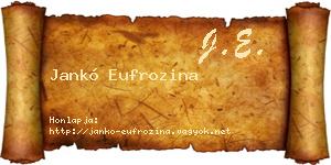 Jankó Eufrozina névjegykártya